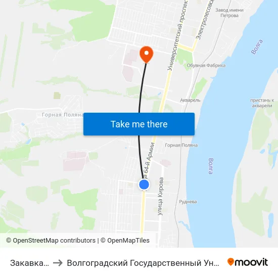 Закавказская to Волгоградский Государственный Университет "" Волгу"" map