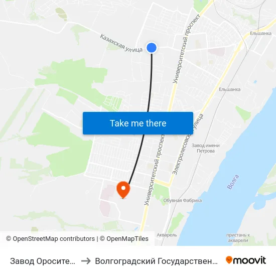Завод Оросительной Техники to Волгоградский Государственный Университет "" Волгу"" map