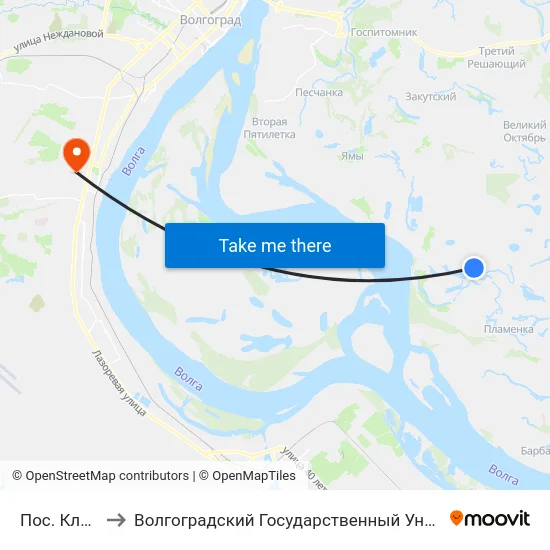 Пос. Клетский to Волгоградский Государственный Университет "" Волгу"" map