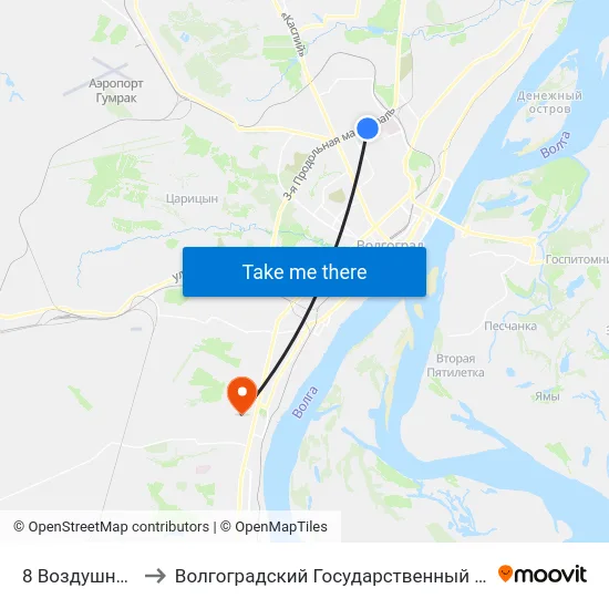 8 Воздушной Армии to Волгоградский Государственный Университет "" Волгу"" map