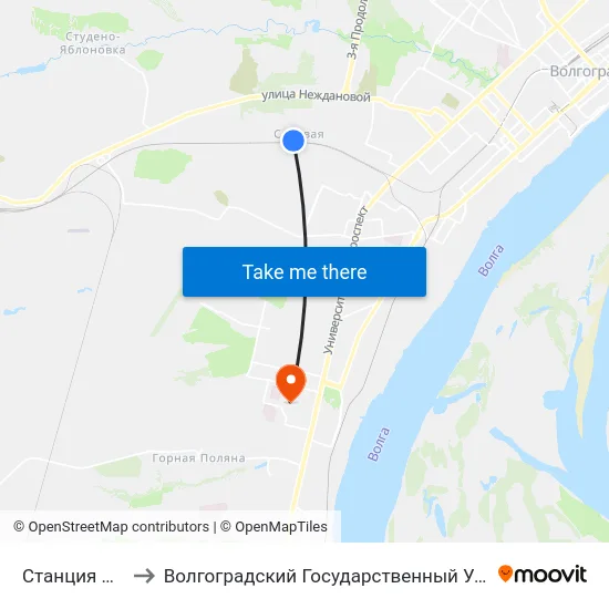 Станция Садовая to Волгоградский Государственный Университет "" Волгу"" map