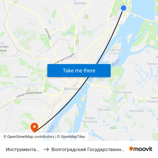 Инструментальный Завод to Волгоградский Государственный Университет "" Волгу"" map
