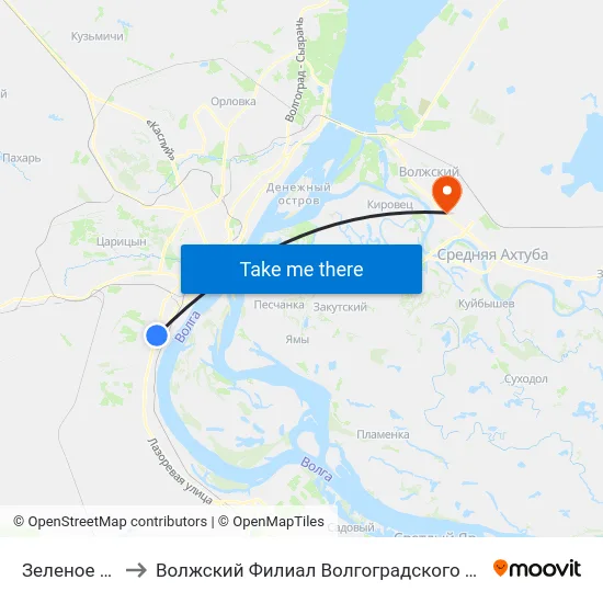 Зеленое Кольцо (А) to Волжский Филиал Волгоградского Государственного Университета map