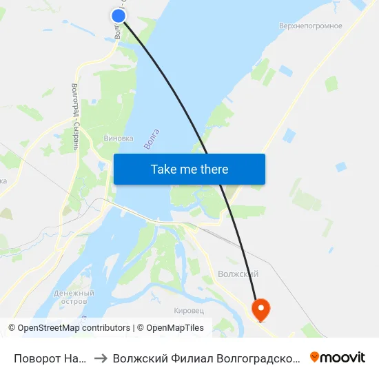 Поворот На С.Каменка (А) to Волжский Филиал Волгоградского Государственного Университета map