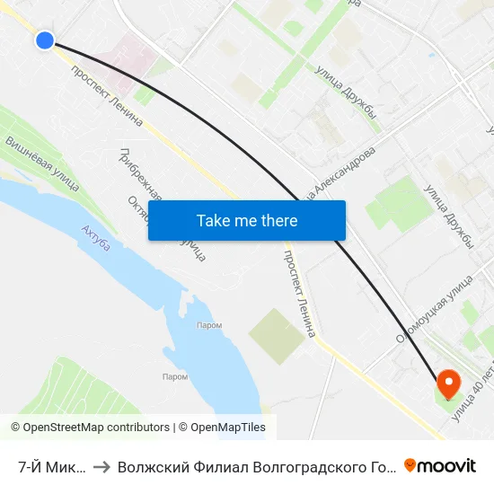 7-Й Микрорайон to Волжский Филиал Волгоградского Государственного Университета map