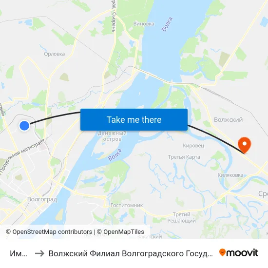 Импульс to Волжский Филиал Волгоградского Государственного Университета map