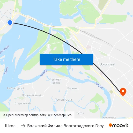 Школа №61 to Волжский Филиал Волгоградского Государственного Университета map