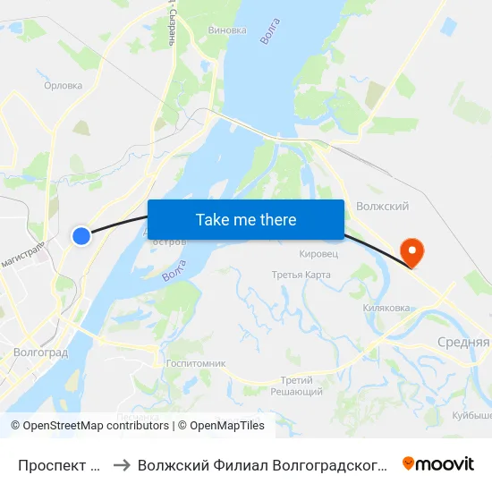 Проспект Металлургов to Волжский Филиал Волгоградского Государственного Университета map