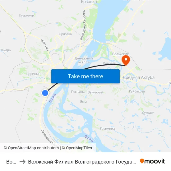 Волгау to Волжский Филиал Волгоградского Государственного Университета map