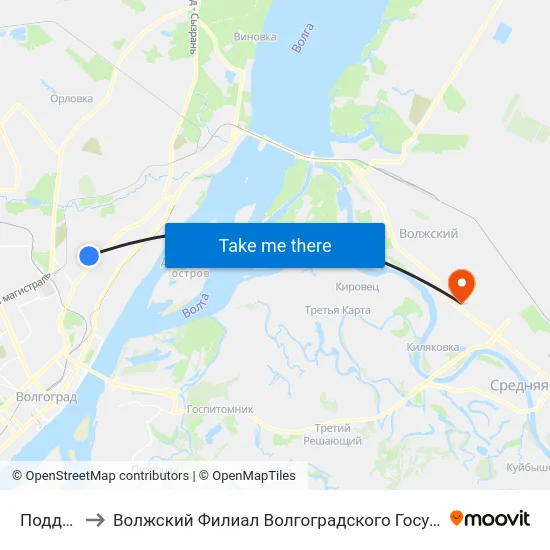 Поддубного to Волжский Филиал Волгоградского Государственного Университета map