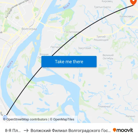 8-Я Площадка to Волжский Филиал Волгоградского Государственного Университета map