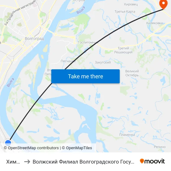 Химзавод to Волжский Филиал Волгоградского Государственного Университета map