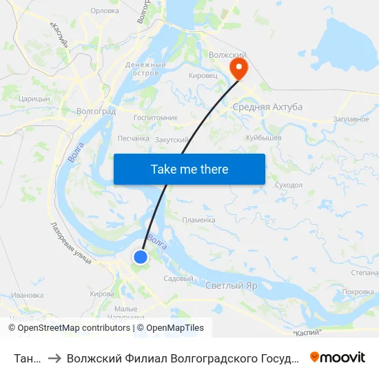 Танеева to Волжский Филиал Волгоградского Государственного Университета map