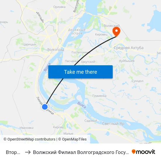 Вторчермет to Волжский Филиал Волгоградского Государственного Университета map