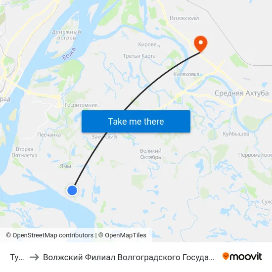 Тумак to Волжский Филиал Волгоградского Государственного Университета map