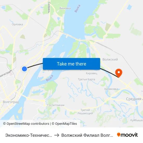 Экономико-Технический Колледж (Проспект Металлургов) to Волжский Филиал Волгоградского Государственного Университета map