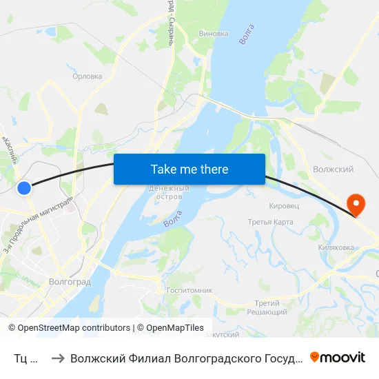 Тц Метро to Волжский Филиал Волгоградского Государственного Университета map