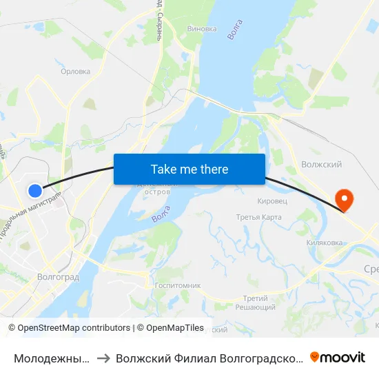Молодежный Центр Россия to Волжский Филиал Волгоградского Государственного Университета map