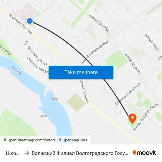Школа №3 to Волжский Филиал Волгоградского Государственного Университета map