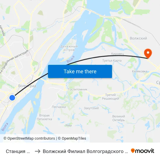 Станция Волгоград-2 to Волжский Филиал Волгоградского Государственного Университета map