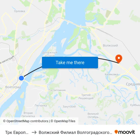 Трк Европа Сити Молл to Волжский Филиал Волгоградского Государственного Университета map