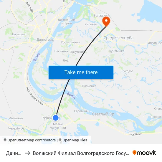 Дачи Стела to Волжский Филиал Волгоградского Государственного Университета map