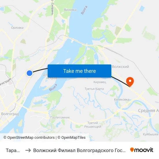 Таращанцев to Волжский Филиал Волгоградского Государственного Университета map