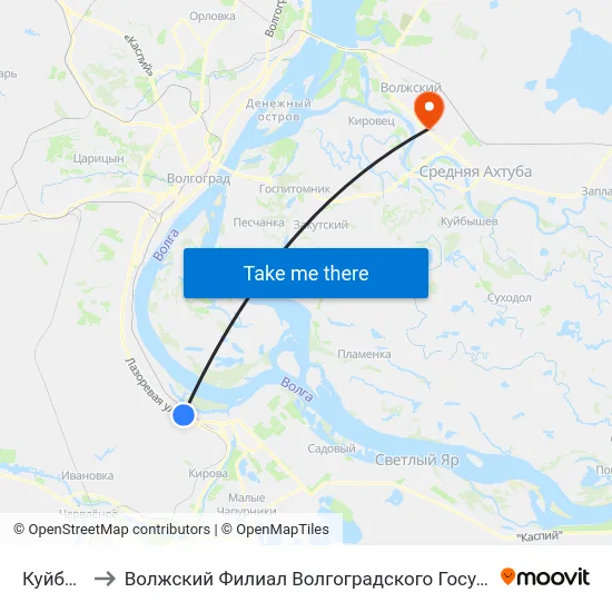 Куйбышева to Волжский Филиал Волгоградского Государственного Университета map
