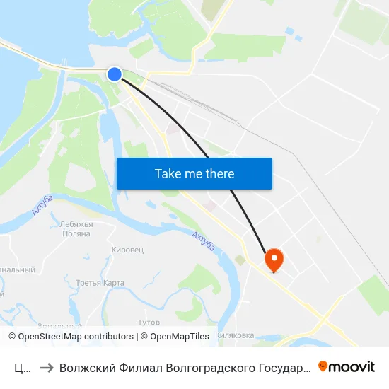 Црмз to Волжский Филиал Волгоградского Государственного Университета map