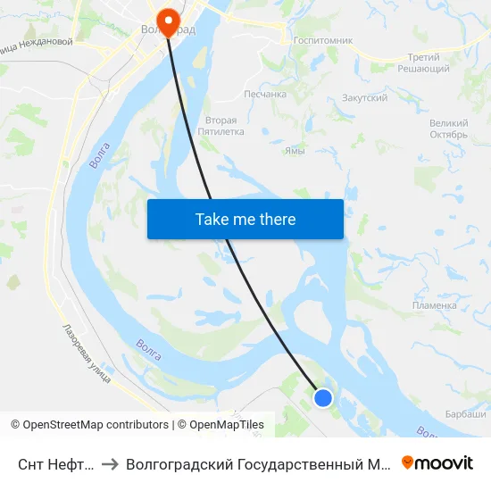 Снт Нефтяник (А) to Волгоградский Государственный Медицинский Университет map
