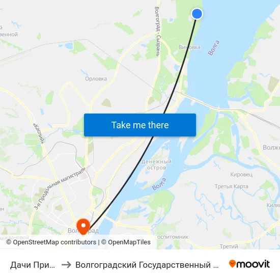Дачи Приморье (А) to Волгоградский Государственный Медицинский Университет map