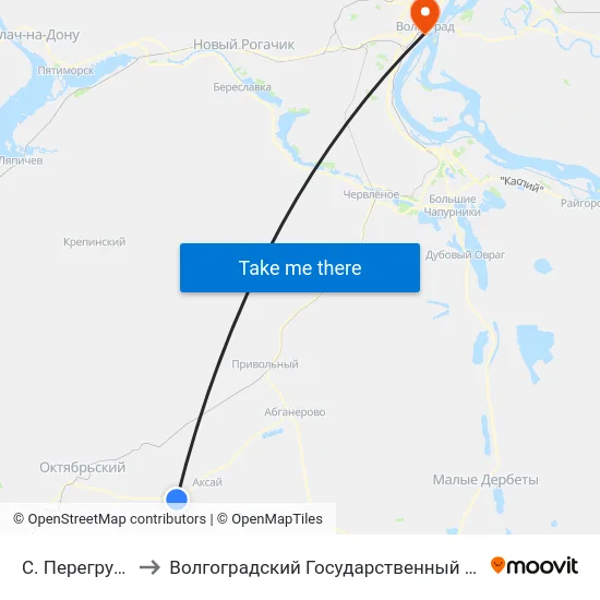 С. Перегрузное Тр (Б) to Волгоградский Государственный Медицинский Университет map