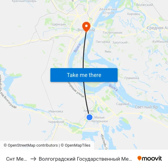 Снт Мечта (А) to Волгоградский Государственный Медицинский Университет map