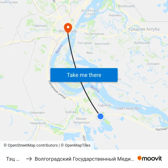 Тэц №3 (А) to Волгоградский Государственный Медицинский Университет map