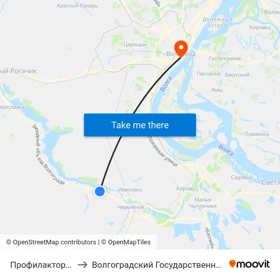 Профилакторий Вспкз Тр. (Б) to Волгоградский Государственный Медицинский Университет map
