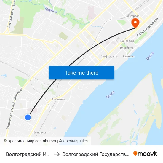 Волгоградский Институт Кооперации (А) to Волгоградский Государственный Медицинский Университет map
