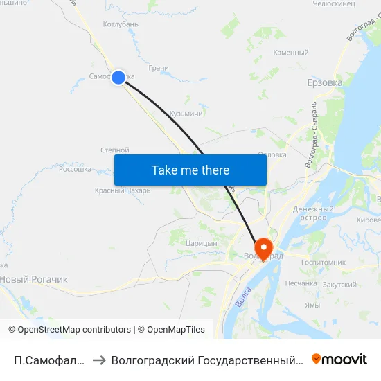 П.Самофаловка Тр. (А) to Волгоградский Государственный Медицинский Университет map