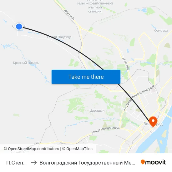 П.Степной (Б) to Волгоградский Государственный Медицинский Университет map