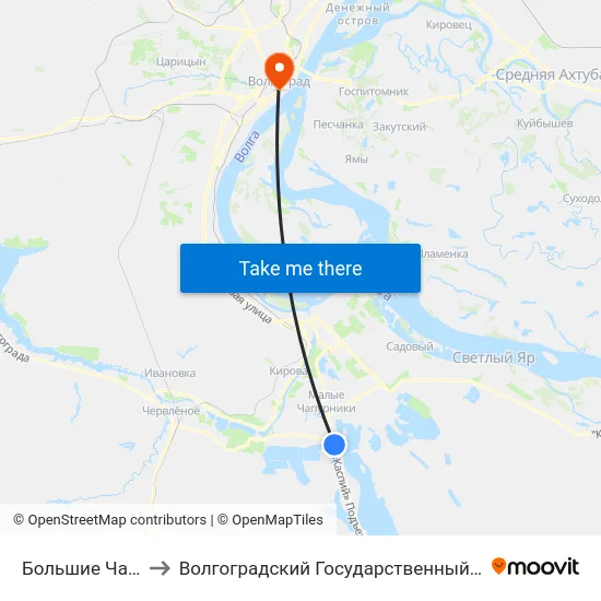 Большие Чапурники (А) to Волгоградский Государственный Медицинский Университет map