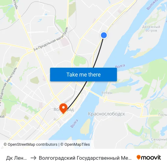 Дк Ленина (А) to Волгоградский Государственный Медицинский Университет map