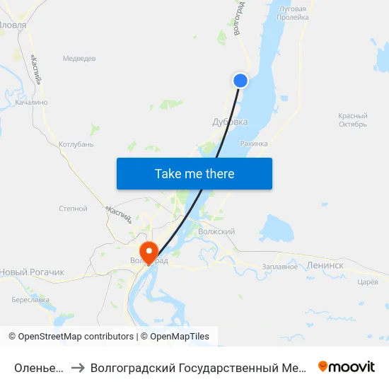 Оленье Тр. (А) to Волгоградский Государственный Медицинский Университет map
