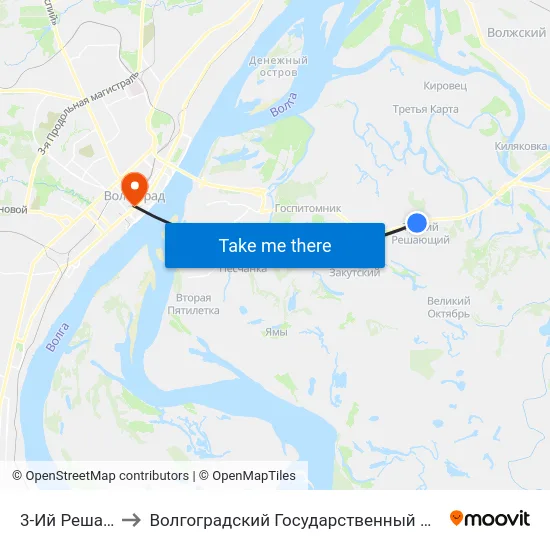 3-Ий Решающий (Б) to Волгоградский Государственный Медицинский Университет map