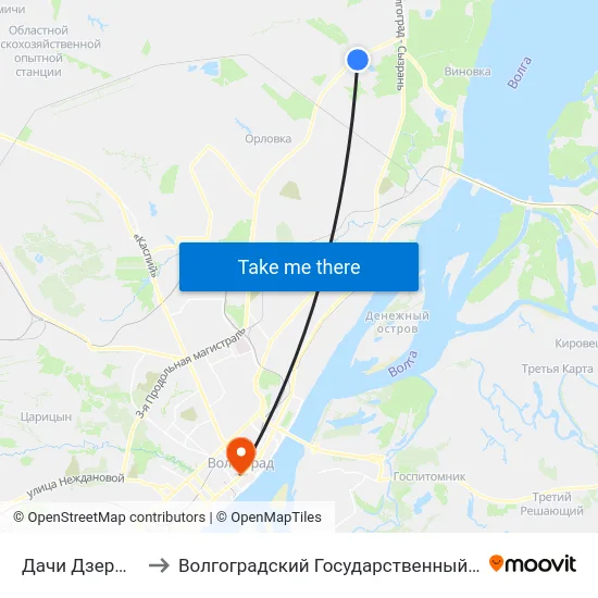Дачи Дзержинец Тр. (А) to Волгоградский Государственный Медицинский Университет map