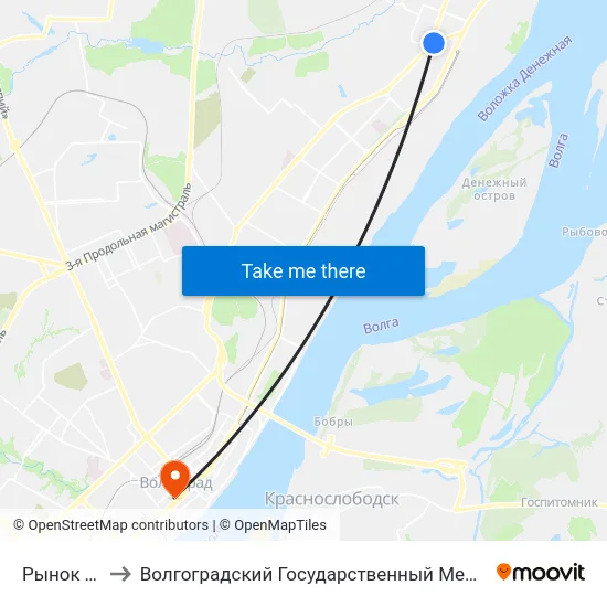 Рынок Тзр (А) to Волгоградский Государственный Медицинский Университет map