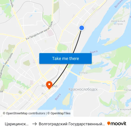 Царицинская Опера (А) to Волгоградский Государственный Медицинский Университет map
