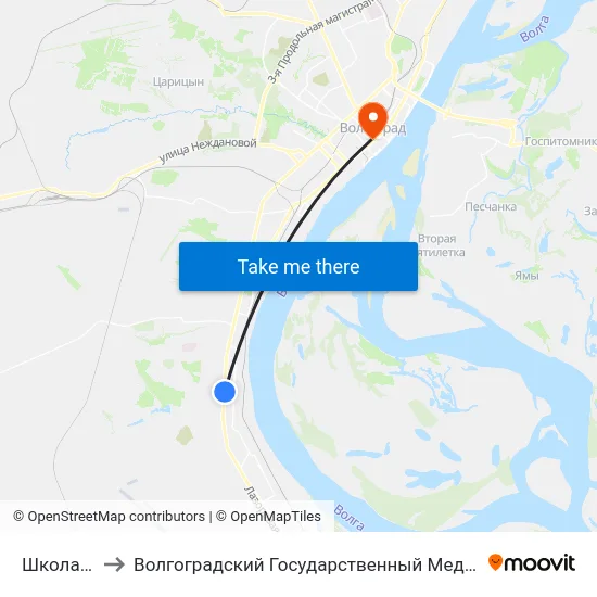 Школа №107 to Волгоградский Государственный Медицинский Университет map