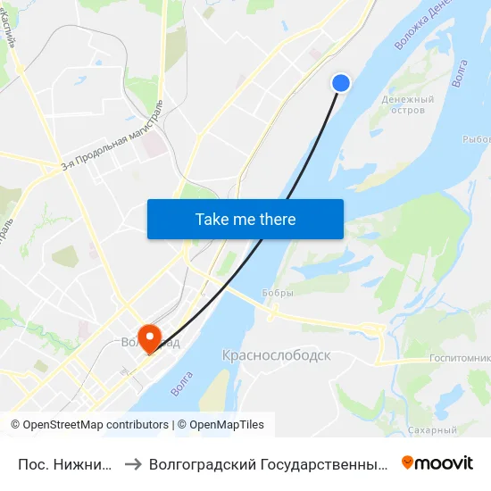 Пос. Нижние Баррикады to Волгоградский Государственный Медицинский Университет map