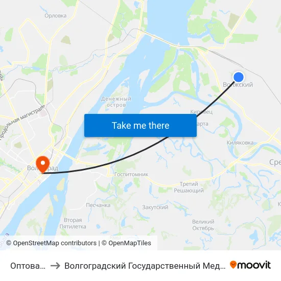 Оптовая База to Волгоградский Государственный Медицинский Университет map
