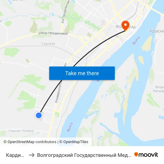 Кардиоцентр to Волгоградский Государственный Медицинский Университет map
