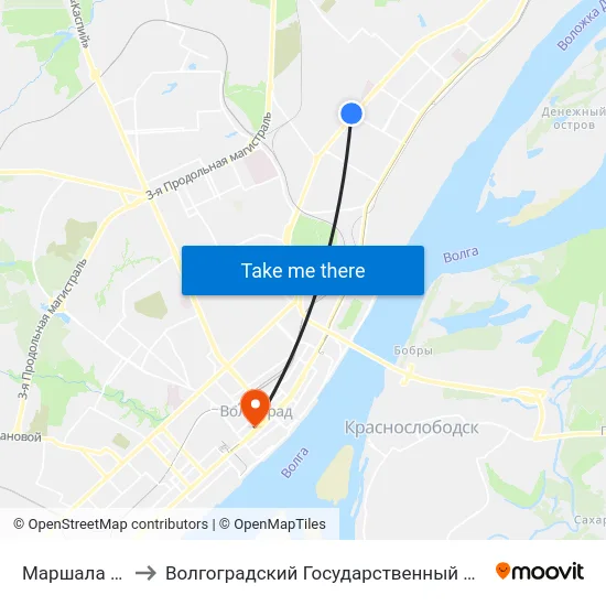 Маршала Ерёменко to Волгоградский Государственный Медицинский Университет map